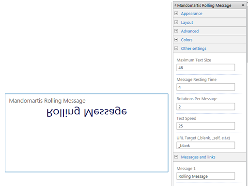 The Sharepoint App Rolling Message from Mandomartis